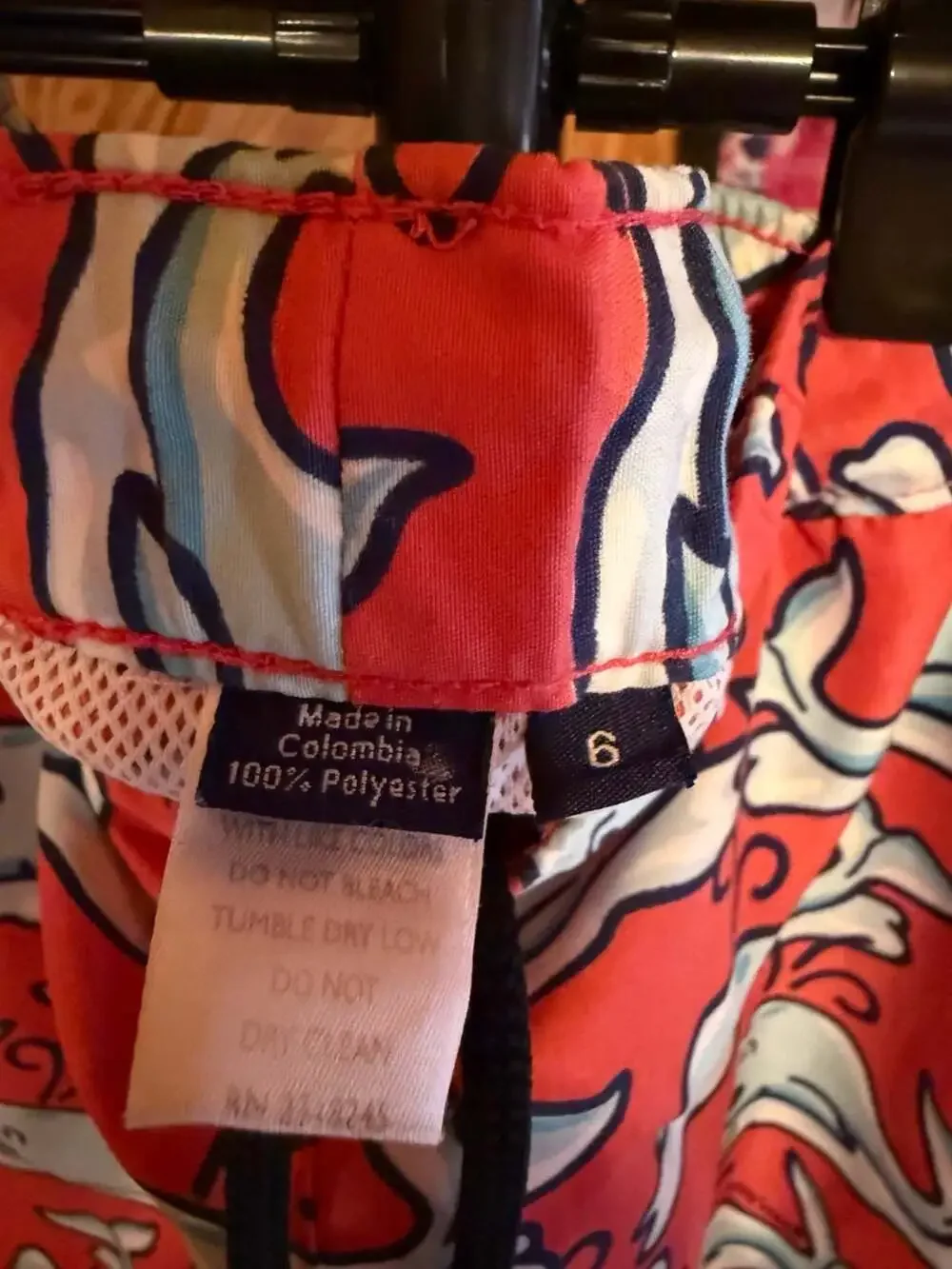 Vineyard Vines Boys Whale Pattern Swim Trunks Red
